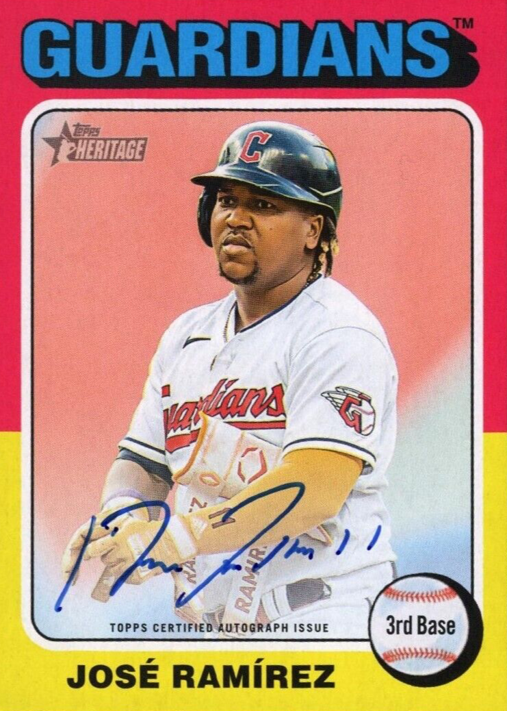 Jose Ramirez 2024 Topps Heritage #ROA-JRA Real One Autographs