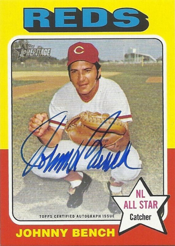 Johnny Bench 2024 Topps Heritage #75RO-JB Real One Autographs SGC 9