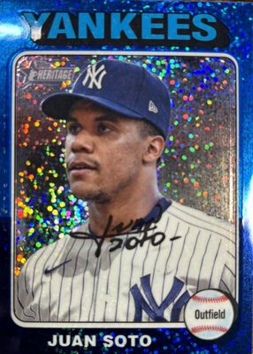 2024 Topps Heritage #143 Chrome - Blue Sparkle Refractor