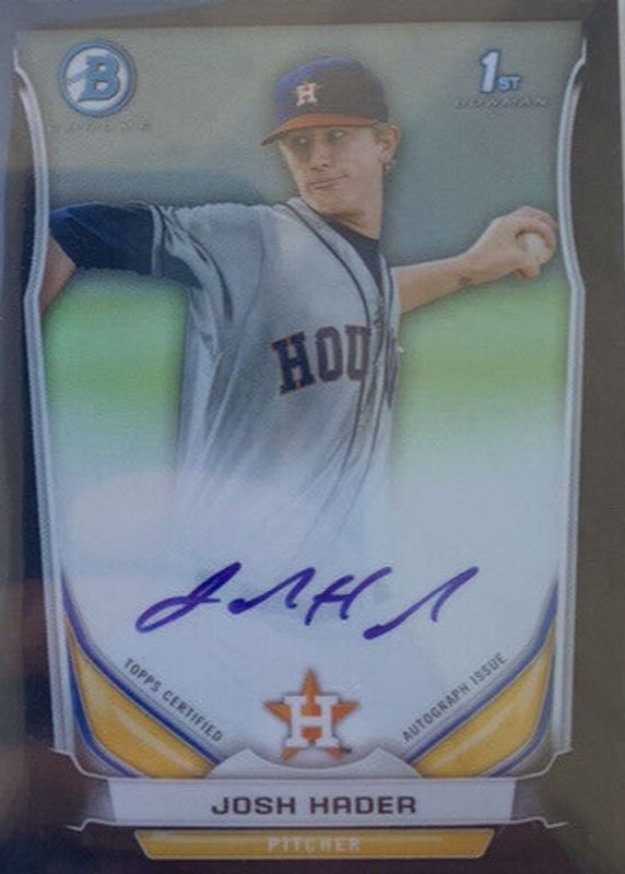 Josh Hader 2014 Bowman #BCAP-JHA Chrome Prospect Auto - Black Refractor /99 (1st) BGS 9