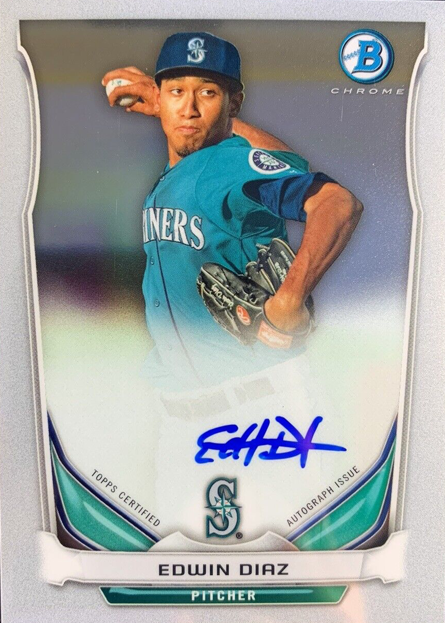 Edwin Diaz 2014 Bowman #BCAP-ED Chrome Prospect Auto Price Guide 