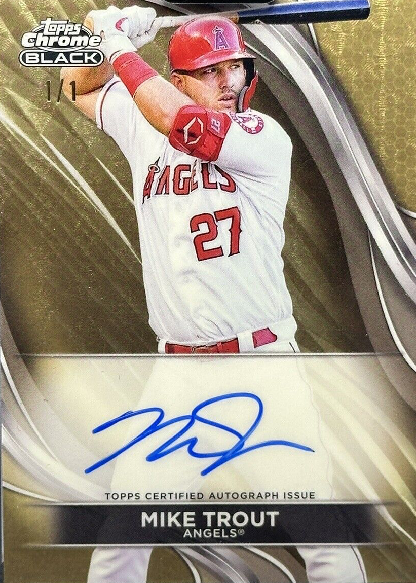 Mike Trout 2024 Topps Chrome Black #CBA-MT Autographs - Superfractor /1  Price Guide - Sports Card Investor