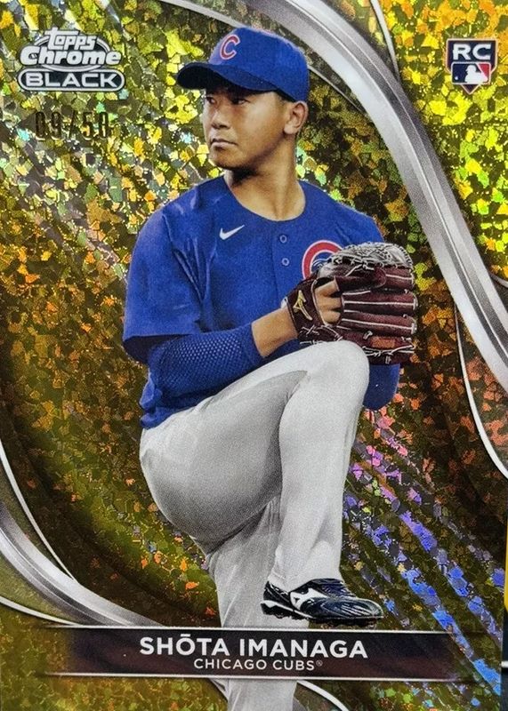 Shota Imanaga 2024 Topps Chrome Black #43 Gold Mini-Diamond Refractor /50 Rookie SGC 10