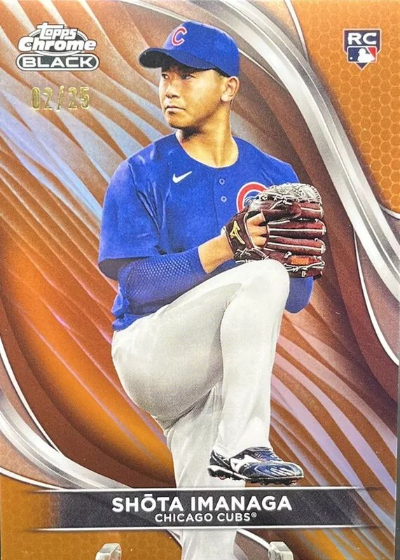 Shota Imanaga 2024 Topps Chrome Black #43 Orange Refractor /25 Rookie RAW