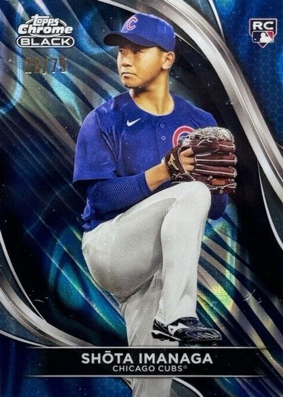 Shota Imanaga 2024 Topps Chrome Black #43 Blue Lava Refractor /75 Rookie RAW
