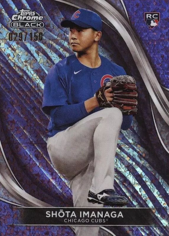 Shota Imanaga 2024 Topps Chrome Black #43 Purple Mini-Diamond Refractor /150 Rookie RAW
