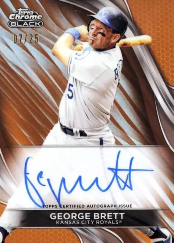 George Brett 2024 Topps Chrome Black #CBA-GB Autographs - Orange Refractor /25 RAW