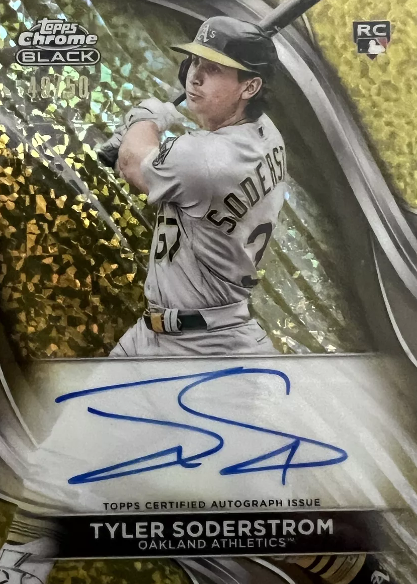 Tyler Soderstrom 2024 Topps Chrome Black #CBA-TS Autographs - Gold 
