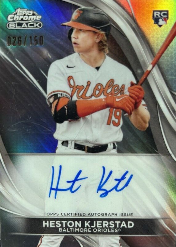 Heston Kjerstad 2024 Topps Chrome Black #CBA-HKJ Autographs - Refractor /150 Rookie SGC 9