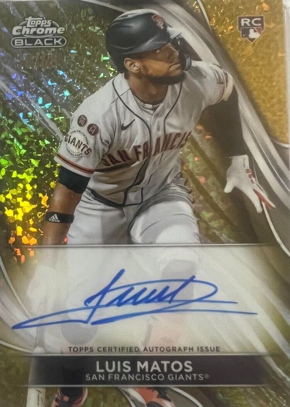 Luis Matos 2024 Topps Chrome Black #CBA-LM Autographs - Gold Mini-Diamond Refractor /50 Rookie RAW