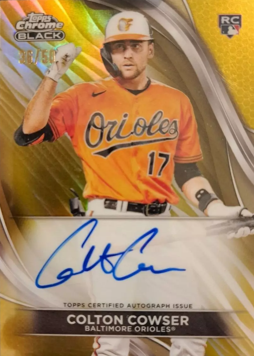Colton Cowser 2024 Topps Chrome Black #CBA-CC Autographs - Gold 