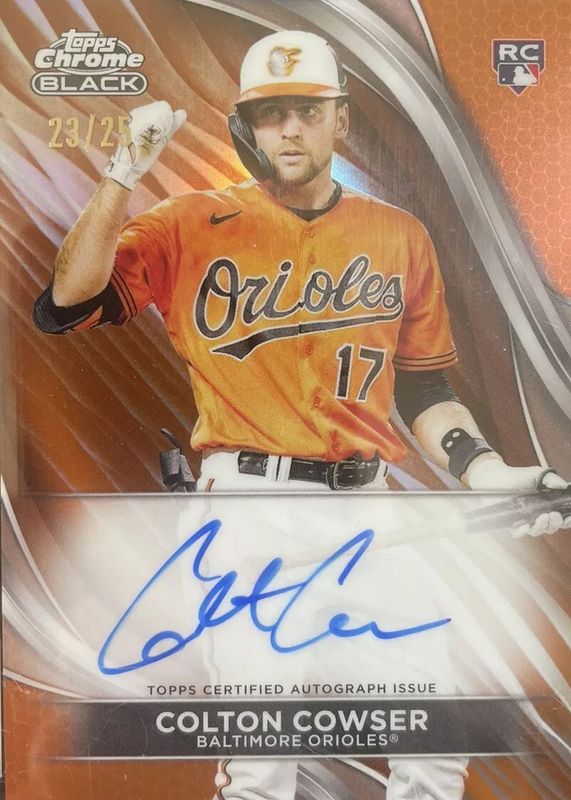 Colton Cowser 2024 Topps Chrome Black #CBA-CC Autographs - Orange Refractor /25 Rookie PSA 10