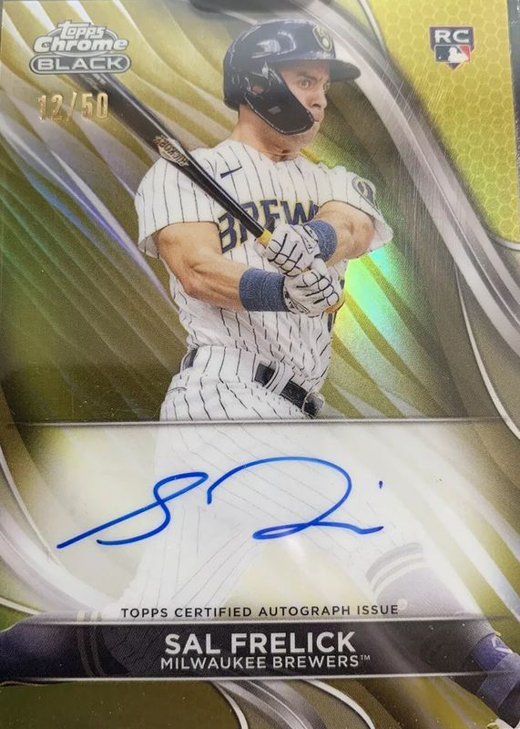 Sal Frelick 2024 Topps Chrome Black #CBA-SF Autographs - Gold Refractor /50 Rookie RAW