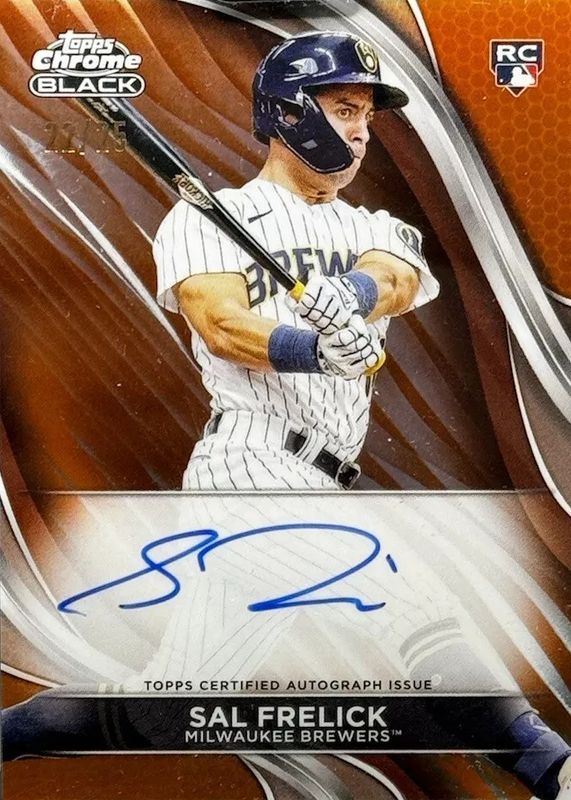 Sal Frelick 2024 Topps Chrome Black #CBA-SF Autographs - Orange Refractor /25 Rookie RAW