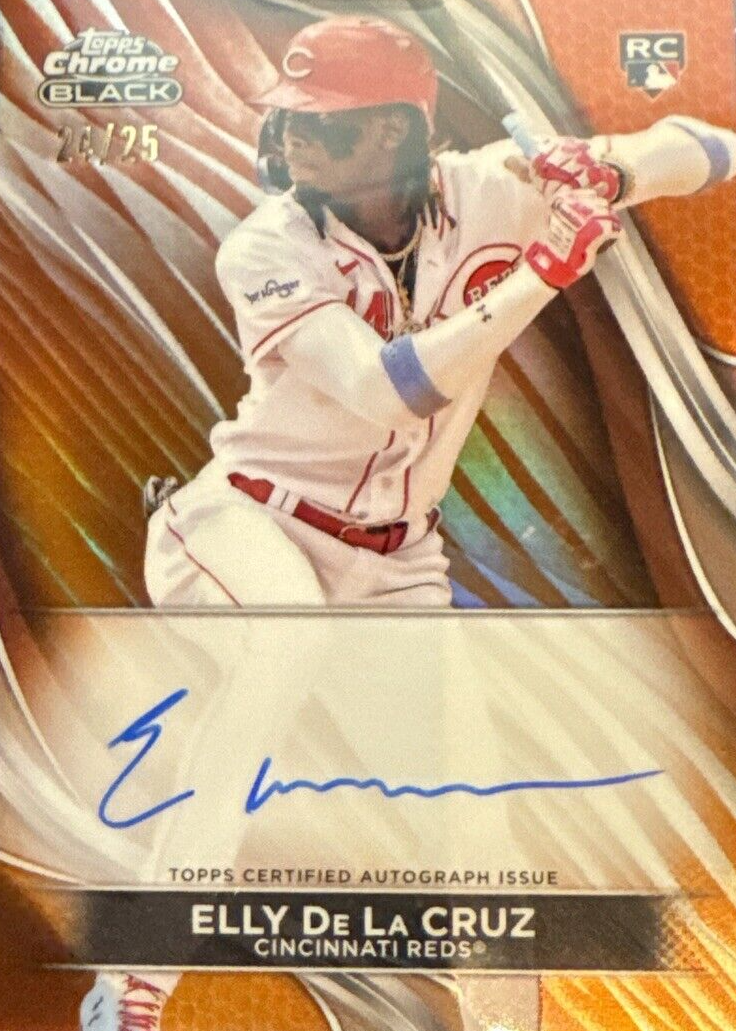 Elly De La Cruz 2024 Topps Chrome Black #CBA-ED Autographs