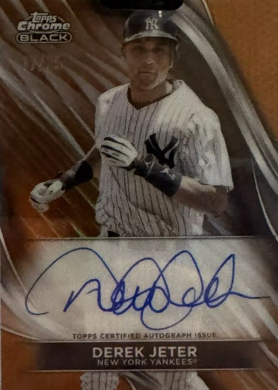 Derek Jeter 2024 Topps Chrome Black #CBA-DJ Autographs - Orange Refractor /25 RAW