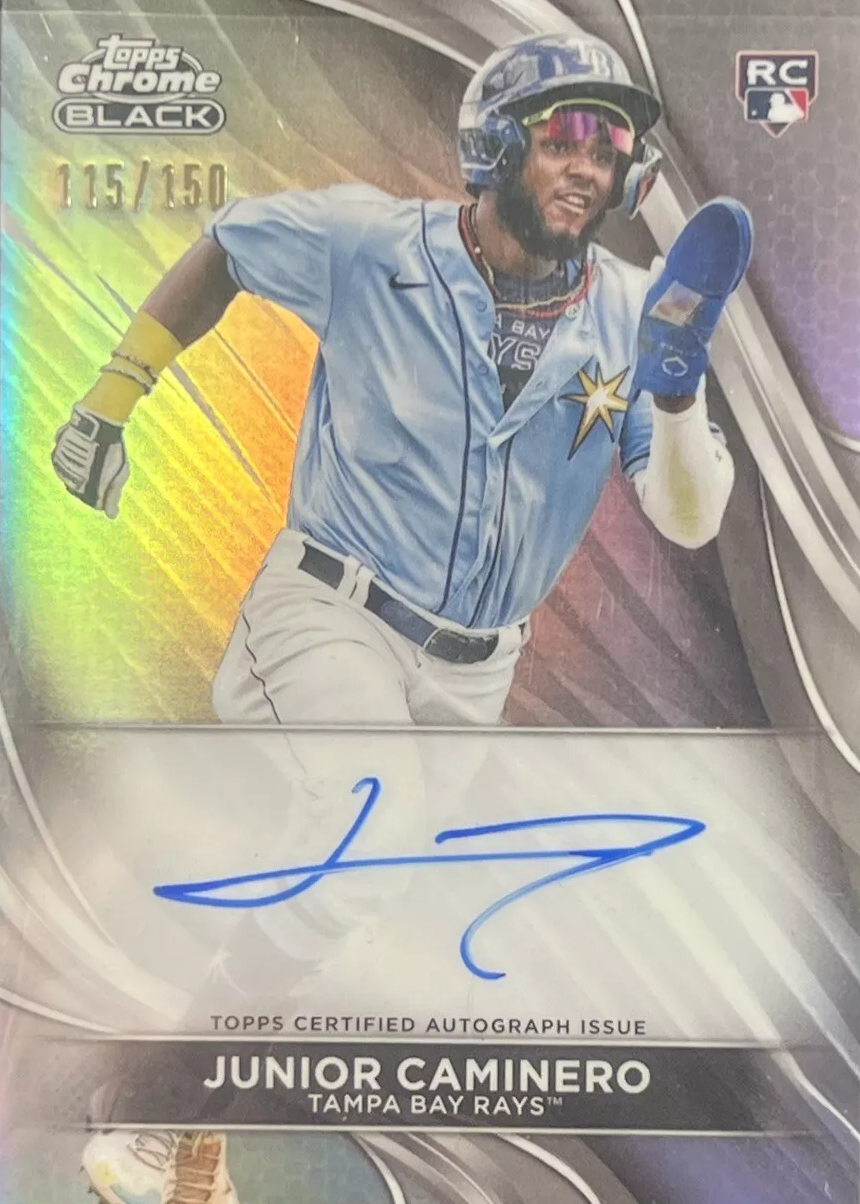 Junior Caminero 2024 Topps Chrome Black #CBA-JCA Autographs 