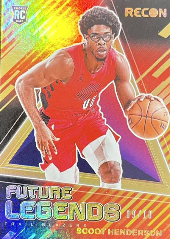 Scoot Henderson 2023 Recon #15 Future Legends - Gold /10 Rookie SGC 10