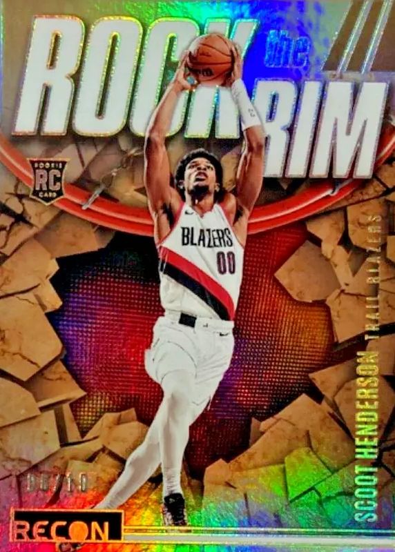 Scoot Henderson 2023 Recon #20 Rock the Rim - Gold /10 Rookie SGC 10