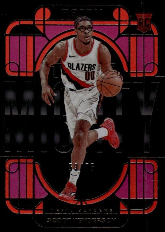 Scoot Henderson 2023 Recon #10 The Mighty - Purple /75 Rookie SGC 10