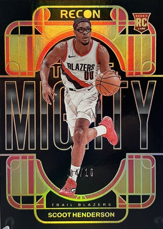 Scoot Henderson 2023 Recon #10 The Mighty - Gold /10 Rookie RAW