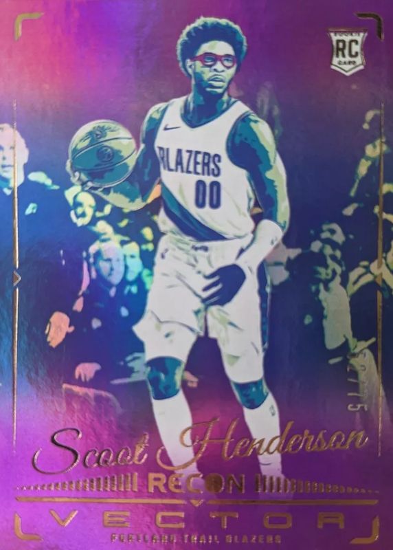 Scoot Henderson 2023 Recon #18 Vector - Purple /75 Rookie RAW