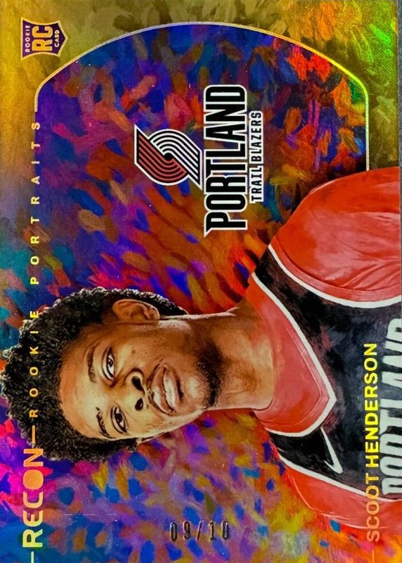 Scoot Henderson 2023 Recon #9 Rookie Portraits - Gold /10 Rookie SGC 10