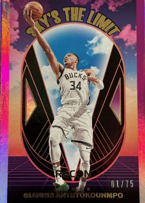 Giannis Antetokounmpo 2023 Recon #1 Sky's the Limit - Purple /75 PSA 10