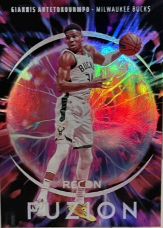 Giannis Antetokounmpo 2023 Recon #13 Fuzion /(SSP) PSA 10