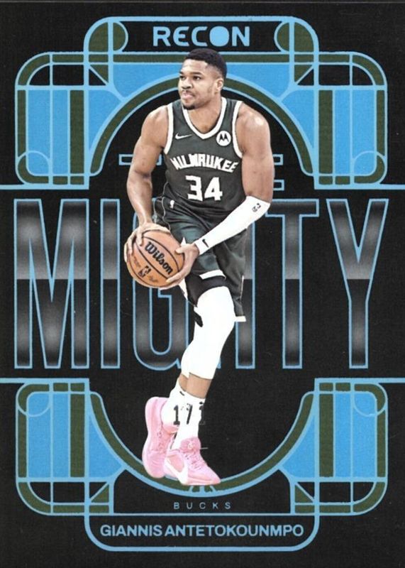 Giannis Antetokounmpo 2023 Recon #16 The Mighty - Platinum /1 RAW