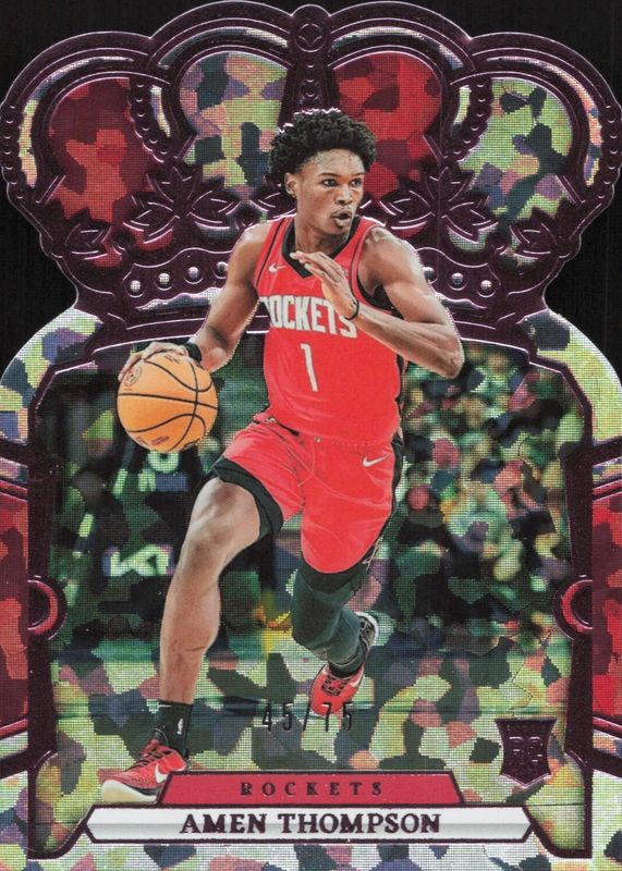 Amen Thompson 2023 Crown Royale #65 Pink Crystal /75 Rookie RAW