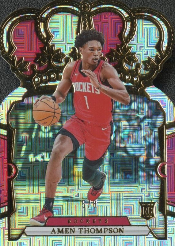 Amen Thompson 2023 Crown Royale #65 International Gold /8 Rookie RAW