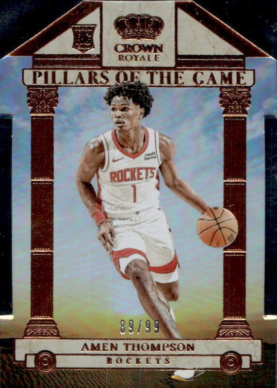 Amen Thompson 2023 Crown Royale #2 Pillars of the Game /99 Rookie PSA 10