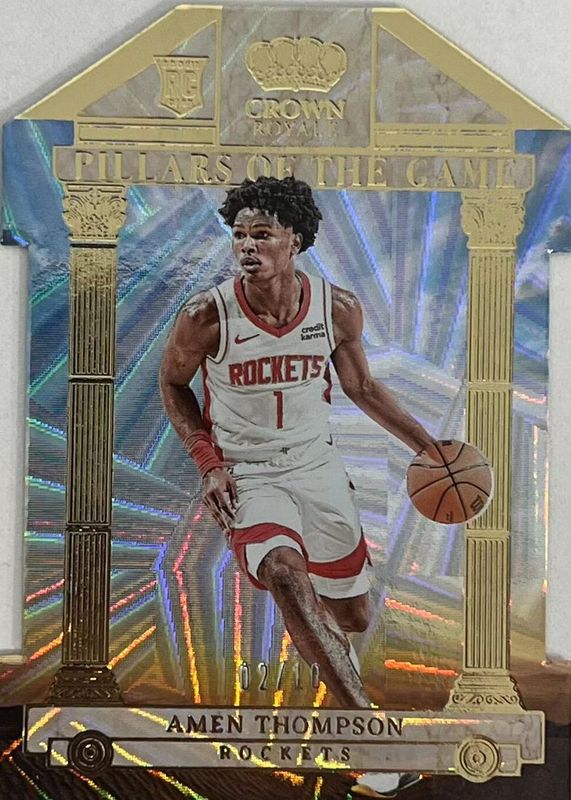 Amen Thompson 2023 Crown Royale #2 Pillars of the Game - Gold /10 Rookie RAW