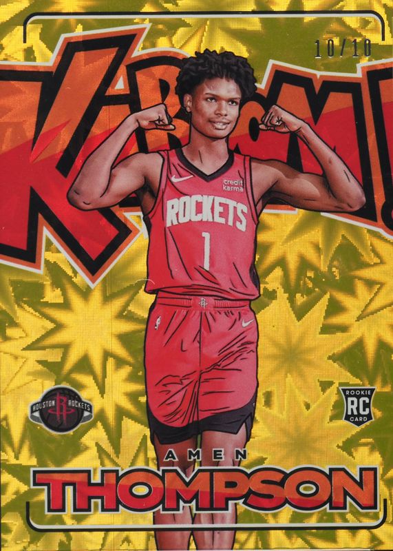 Amen Thompson 2023 Crown Royale #25 Kaboom! - Gold /10 Rookie RAW