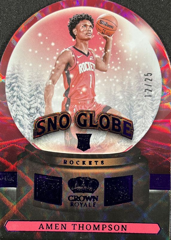 Amen Thompson 2023 Crown Royale #9 Sno Globe - Purple /25 Rookie RAW