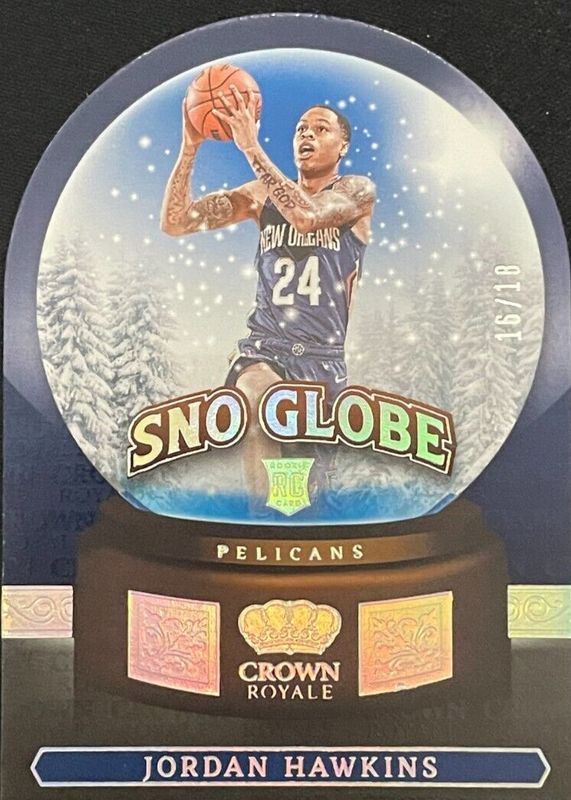 Jordan Hawkins 2023 Crown Royale #3 Sno Globe - International Silver /18 Rookie PSA 10