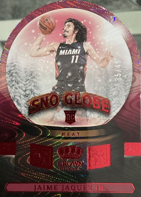 Jaime Jaquez Jr. 2023 Crown Royale #20 Sno Globe - Red /49 Rookie SGC 9