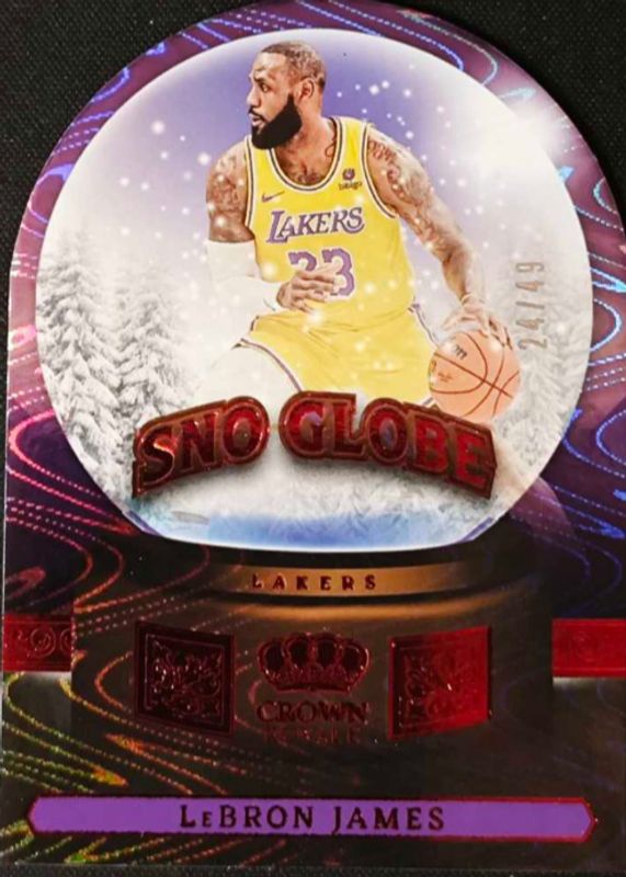 LeBron James 2023 Crown Royale #12 Sno Globe - Red /49 PSA 10