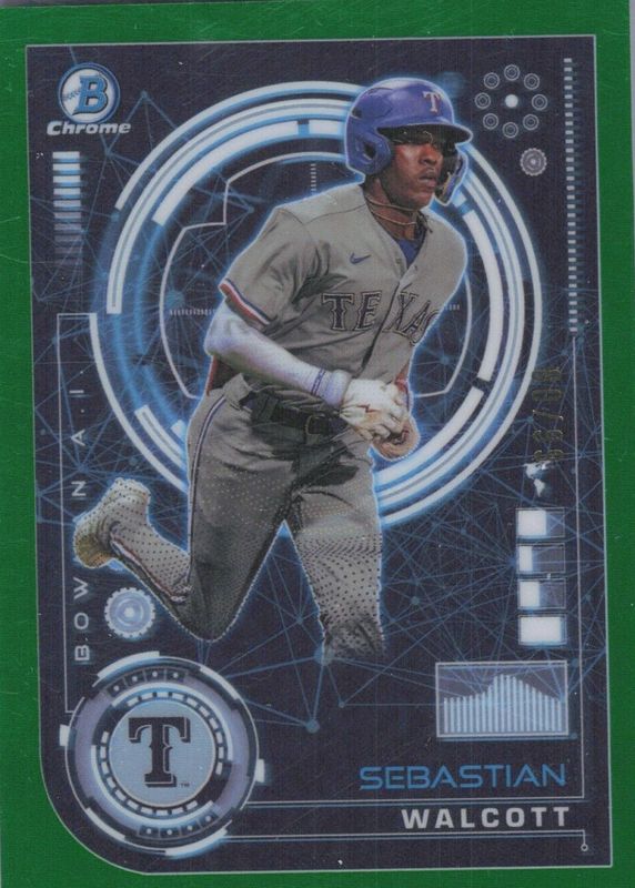 Sebastian Walcott 2024 Bowman #BAI-12 Bowman AI - Green Refractor /99 PSA 10