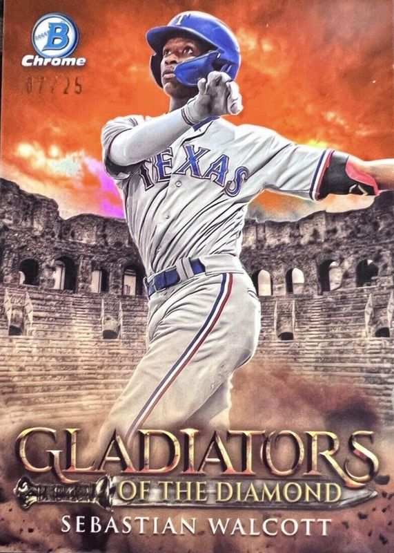 Sebastian Walcott 2024 Bowman #GOTD-18 Gladiators of the Diamond - Orange Refractor /25 PSA 9