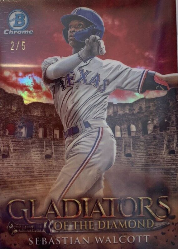 Sebastian Walcott 2024 Bowman #GOTD-18 Gladiators of the Diamond - Red Refractor /5 PSA 10