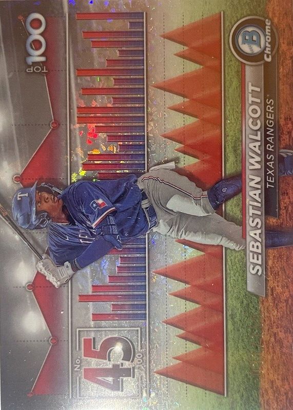 Sebastian Walcott 2024 Bowman #BTP-45 Bowman Scouts' Top 100 - Mini-Diamond Refractor /150 RAW