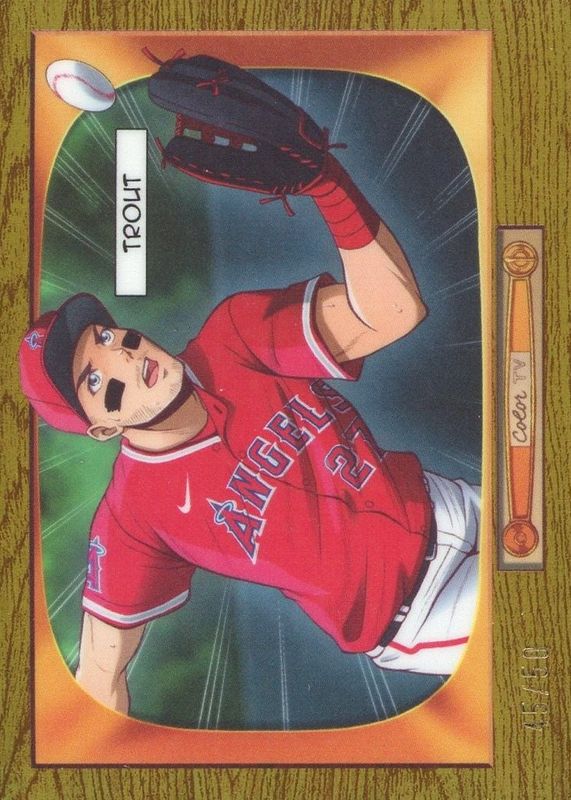 Mike Trout 2024 Bowman #BA-3 1955 Bowman Anime - Gold Refractor /50 RAW