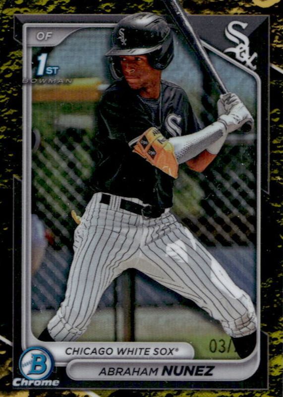 2024 Bowman #BCP-56 Chrome Prospects - Yellow Lunar Crater Refractor /75 (1st)