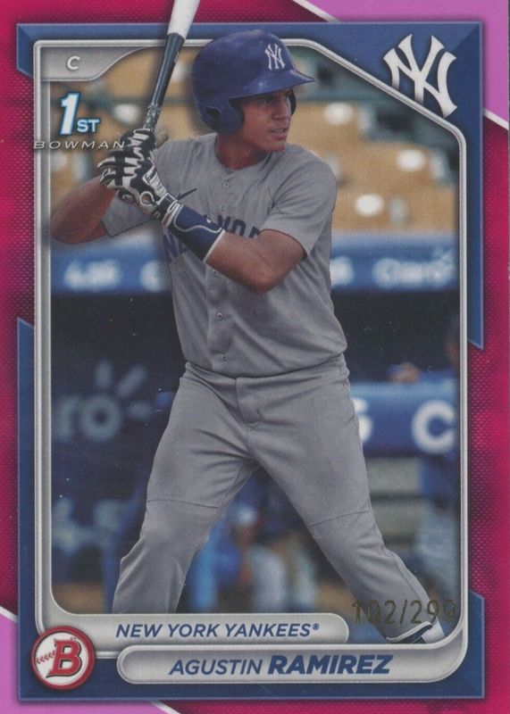 Agustin Ramirez 2024 Bowman #BP-85 Paper Prospects - Fuchsia Border /299 (1st) SGC 10