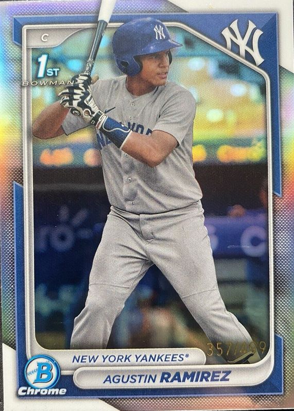 Agustin Ramirez 2024 Bowman #BCP-85 Chrome Prospects - Refractor /499 (1st) SGC 10