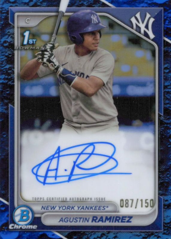 2024 Bowman #CPA-AR Chrome Prospect Auto - Blue Lunar Crater Refractor /150 (1st)