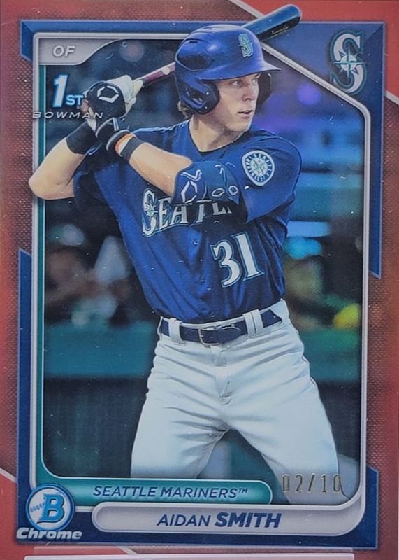 Aidan Smith 2024 Bowman #BCP-45 Chrome Prospects - Rose Gold Refractor /10 (1st) PSA 10