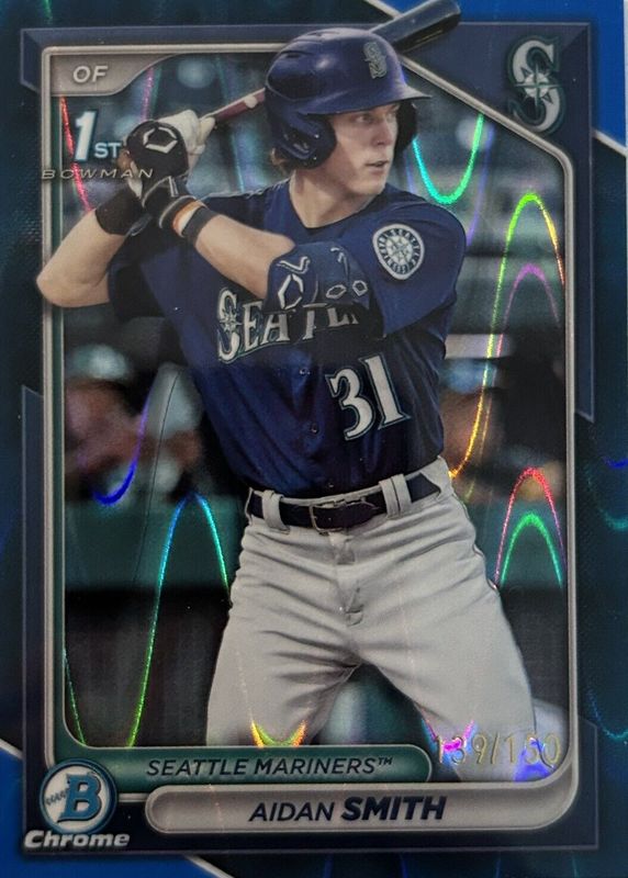 Aidan Smith 2024 Bowman #BCP-45 Chrome Prospects - Blue RayWave Refractor /150 (1st) PSA 10